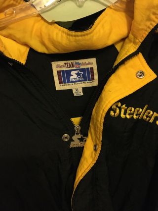 Vintage Pittsburg Steelers Mens Starter Jacket Size Xl 2