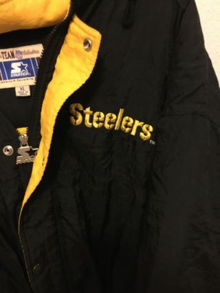 Vintage Pittsburg Steelers Mens Starter Jacket Size Xl 3