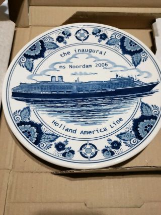 Delft Holland America Line The Inaugural Ms Noordam 2006 Plate