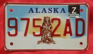 Alaska Motorcycle License Plate - 9752 - Ad - Vintage - Low $5.  99