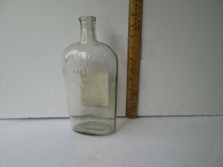 Antique Labeled Lancaster Pa.  Qt.  Whiskey Flask