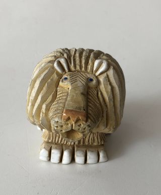 Vintage Artesania Rinconada Lion Hand Carved Clay Figurine Retired Uruguay