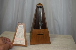 Vintage Wood Metronome De Maelzel Seth Thomas Clocks Usa Made.  1950