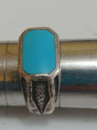 Vintage Sterling Silver Kabana Large Ring Size 10 1/4,  With Turquoise Z