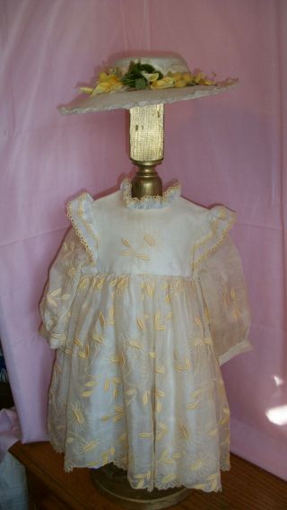 Antique Style Dress And Hat For Your German Bisque Or French Doll S2