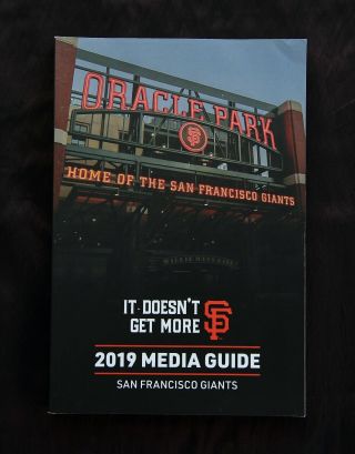 2019 San Francisco Giants Media Guide.  Official Mlb.  Baseball.  Oracle Park Cover