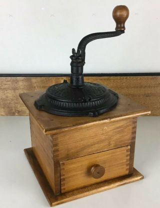 Antique Coffee Grinder Box Joint Design Mill