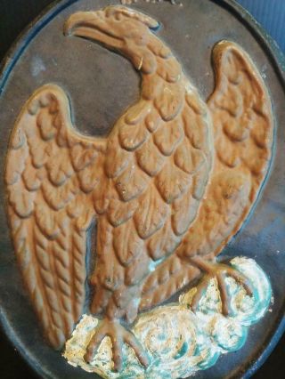 Antique Cast Iron Eagle Wall Plaque For The Insurance Company Of North America 1