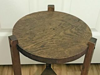 Antique Vintage Arts and Crafts Mission Oak Plant Stand or Small Side Table 18 