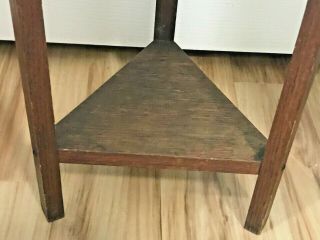 Antique Vintage Arts and Crafts Mission Oak Plant Stand or Small Side Table 18 