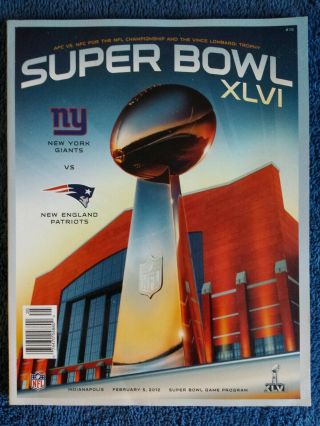Authentic Bowl Xlvi 46 Game Program York Giants V England Patriots