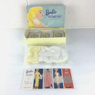 Vintage 1961 Complete Kit Barbie Shower Mitt 9 Fine Powdered Soap,  Box,  Pamphlet
