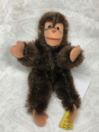 4.  5” Vintage Steiff Mohair Jocko Little Monkey Jointed Adorable Has Tag X