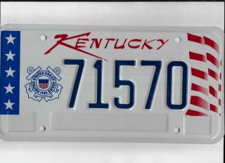 Kentucky License Plate " 71570 " United States Coast Guard