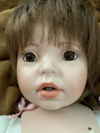 Baby Shay 22 " Weighted Porcelain Doll Donna Rubert 1994 Pigtails Brunette