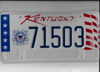Kentucky License Plate " 71503 " United States Coast Guard