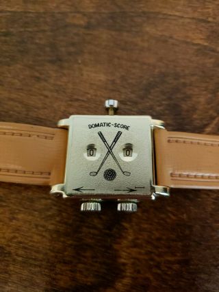 Vintage Domatic Count Score Watch Stroke Counter Swiss Patent Golf Sport.