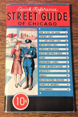 Rand Mcnally Street Guide Of Chicago 1944 Vg