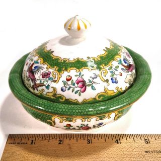 Mintons Vintage Antique Round Covered Soap Dish with Strainer Insert 5.  25 