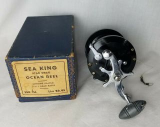 Sea King Star Drag Ocean Reel 250 Yd.  Salt Water Fishing Reel Japanese Vtg Iob