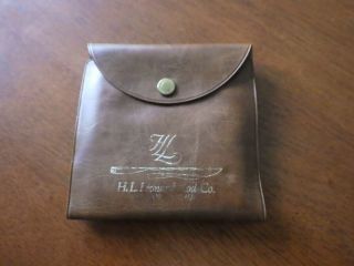 H L Leonard Rod Co Fly Tippet holder w vintage knotted leader w clips vintage 3