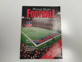 Monday Night Football 1990 Nfl Tv Viewing Guide Booklet With Schedule
