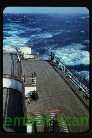 Slide,  Aboard The Cunard Line Ocean Liner Rms Queen Elizabeth 1947,  E