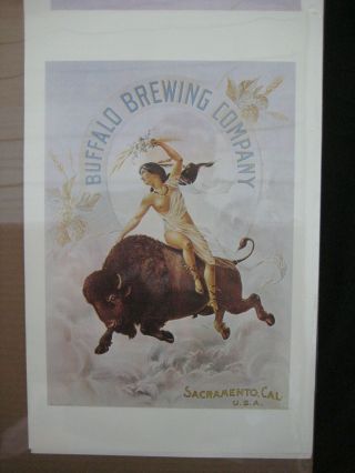 Buffalo Beer Brewing Co.  Ad Print Vintage Poster Bar Garage Sacramento Cng2063
