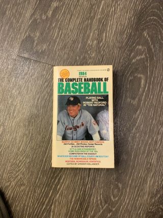 1984 The Complete Handbook Of Baseball With " The Natural " Robert Redford Cover