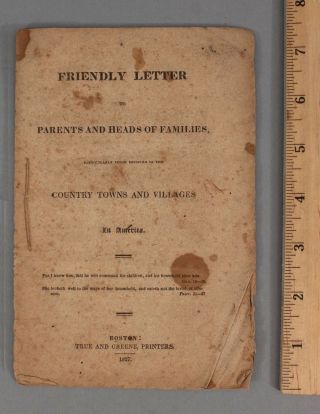 1827 Antique 19thc Boston Friendly Letter Families & Towns In America Booklet Nr