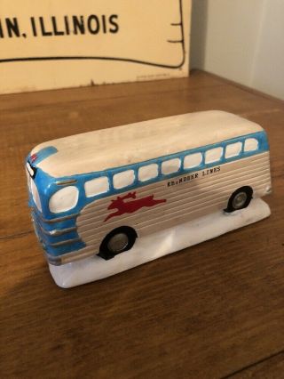 Vintage Reindeer Lines Ceramic Hand Painted Bus 6” Transportation