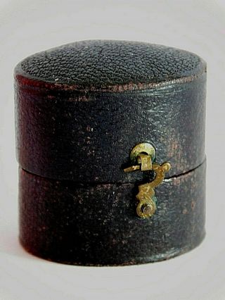 Antique 19th Century Leather Ring Box,  R.  H.  Philipps,  Jeweller,  Chesterfield
