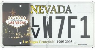 99 Cent 2005 Nevada Las Vegas Centennial License Plate W7f1