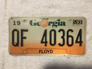 Good Solid Georgia License Plate Floyd County See My Other Plates