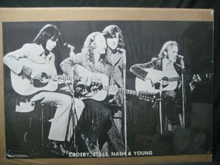 Crosby,  Stills,  Nash & Young Vintage Poster Garage 1970 