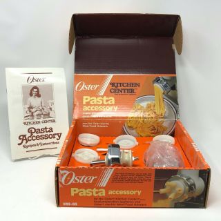 Vintage Oster 1983 Kitchen Center Pasta Acc.  939 - 65 W/recipe Booklet
