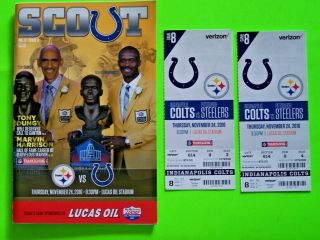 Indianapolis Colts Vs Pittsburgh Steelers Nflticket Stubs (2) - November 24,  2013