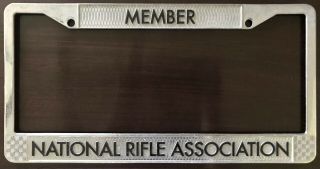 Vintage Nra Member National Rifle Association Metal License Plate Frame