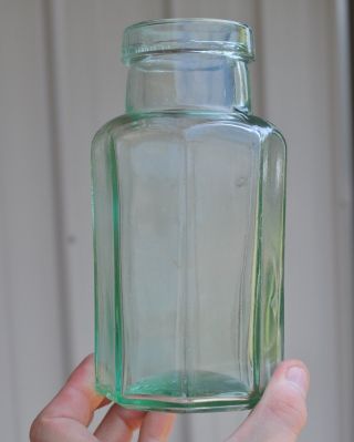 Antique Vintage B & Co Ltd 1740 8 Sided Light Green Pint Jar (bagley & Co Ltd. )