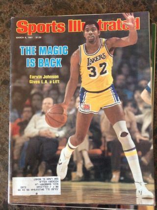 March 9 1981 Magic Johnson Los Angeles Lakers Basketball Sports Illustrated Hof