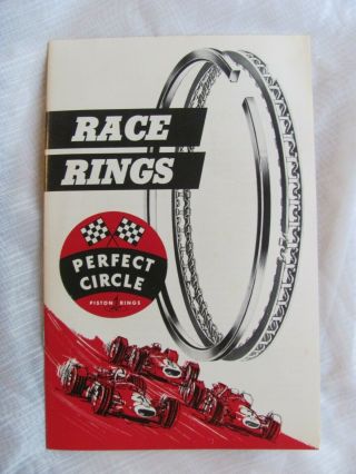 1967 Perfect Circle Race Piston Rings Pamphlet Sales Brochure 6212
