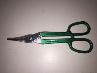 Vintage Diamalloy Dc - 10 10 " Tin Snips - Forged In Usa Green Handles