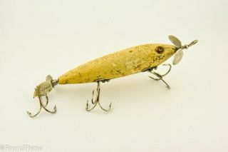 Vintage Heddon Dowagiac Flipper Minnow Antique Fishing Lure Cr1