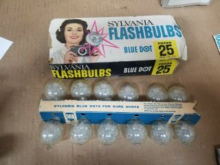 Vintage Sylvania Flashbulbs Blue Dot Press 25 Set Of 12