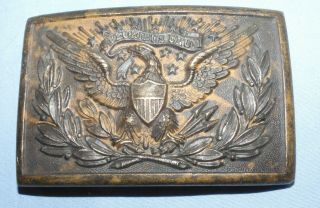 Antique Us Civil War Brass Union Eagle Belt Buckle United States Of America Usa