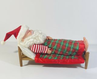 Vintage Snoring Santa Clause Sleeping In Bed Movement Sounds Snores 13”