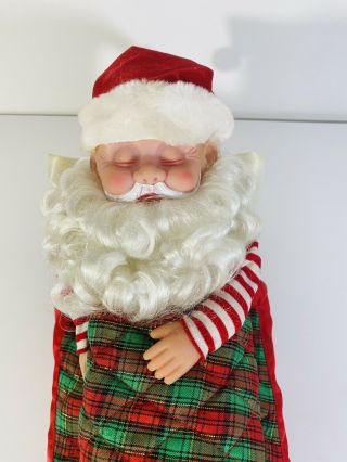 Vintage Snoring Santa Clause Sleeping in Bed Movement Sounds Snores 13” 3
