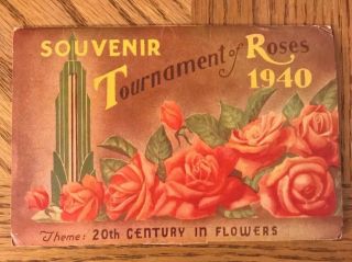 1940 Tournament Of Roses Souvenir Fold Out Pictorial