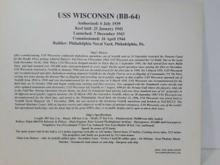 US Navy USN Battleship USS WISCONSIN (BB - 64) 8X10 Color Photocard 1989 N Smith 3