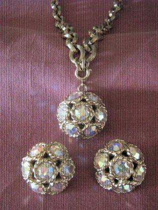 Vintage Sarah Coventry Demi Necklace & Earring Set " Dancing Magic " 1961
